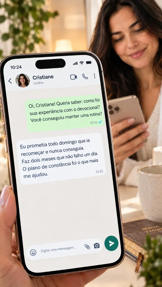 Depoimento da Cristiane. Toque para ampliar